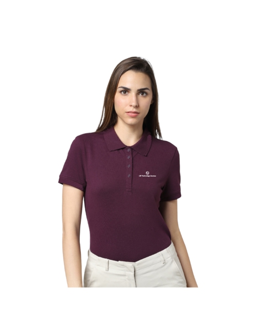 Vero Moda Jacquard Women's Polo T-shirt - Wine